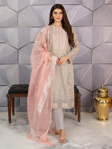 Limelight U2144SU 3PC GRY Embroidered Lawn 2022 Online Shopping